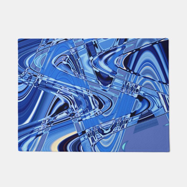 Paillasson vagues de routes en bleu (Devant)