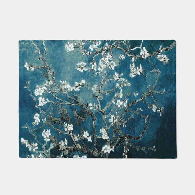 Paillasson Van Gogh Almond Blossoms : Turquoise foncé (Devant)