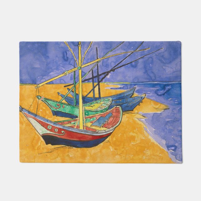 Paillasson Van Gogh Bateaux Plage impressionniste (Devant)