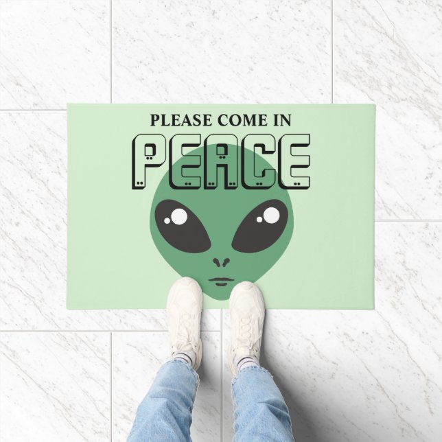 Paillasson Venez en paix extraterrestre (Intérieur)