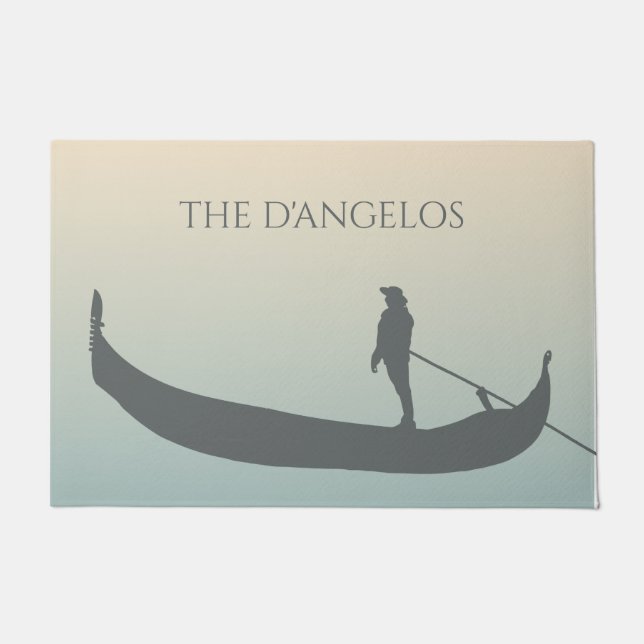 Paillasson Venise Gondola Silhouette au coucher du soleil Per (Devant)