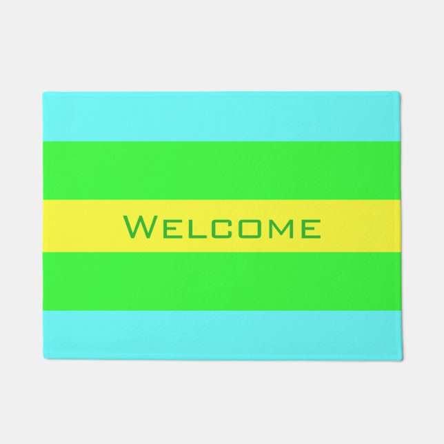 Paillasson Vert jaune et Bleu Large bandes par STaylor (Devant)