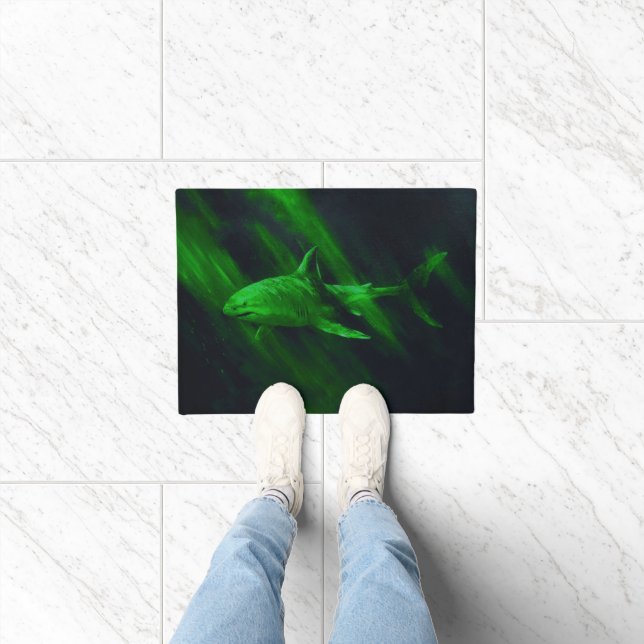 Paillasson Vert requin 18 x 24 (Intérieur)