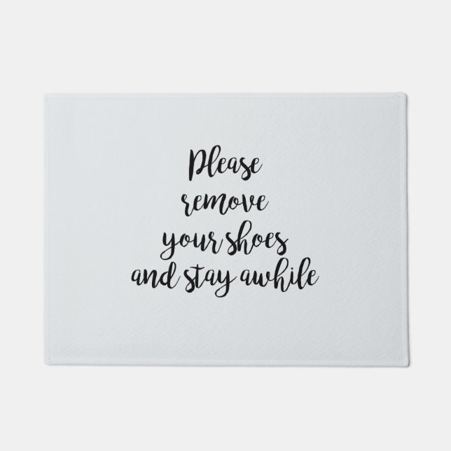 Paillasson Veuillez retirer vos chaussures et rester bleu (Devant)