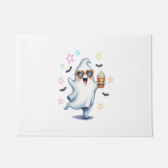Paillasson Vibes d'Halloween du fantôme cool (Devant)