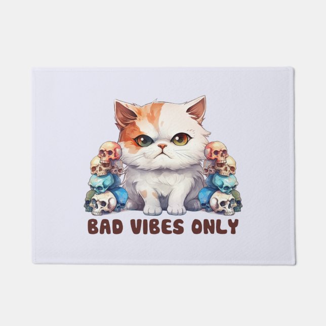 Paillasson Vibes incorrectes uniquement - Fierce Chat & Skuls (Devant)