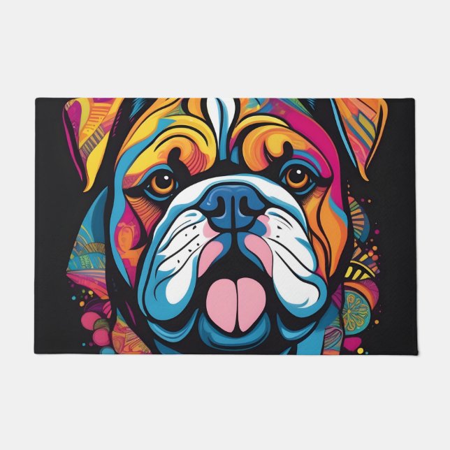 Paillasson Vibrant Bulldog Noir (Devant)