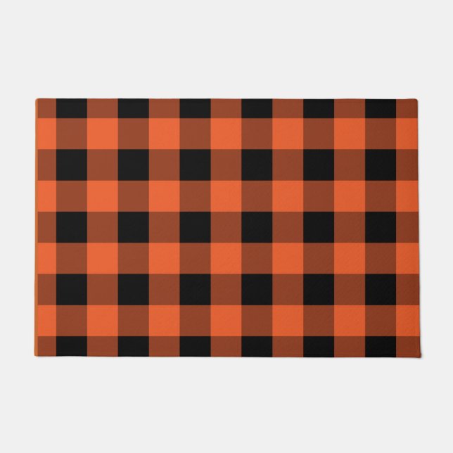 Paillasson Vichy buffle automne orange noir (Devant)