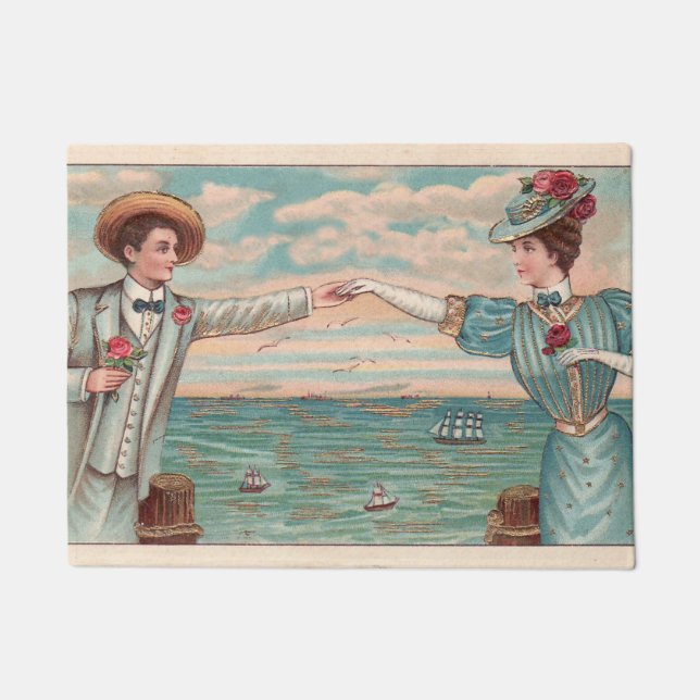 Paillasson Victorian Beach Love Dressy Ocean Mariage Couple (Devant)