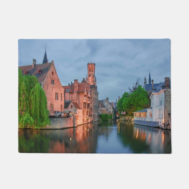 Paillasson Vieille ville et beffroi la nuit à Bruges (Devant)