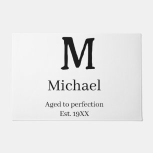 Paillasson Vieilli à la perfection établ. 19XX lettre de mono