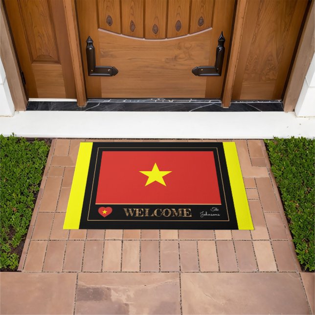 Paillasson Vietnam & Vietnamien Flag house mat/sports Welcome (De plein air)