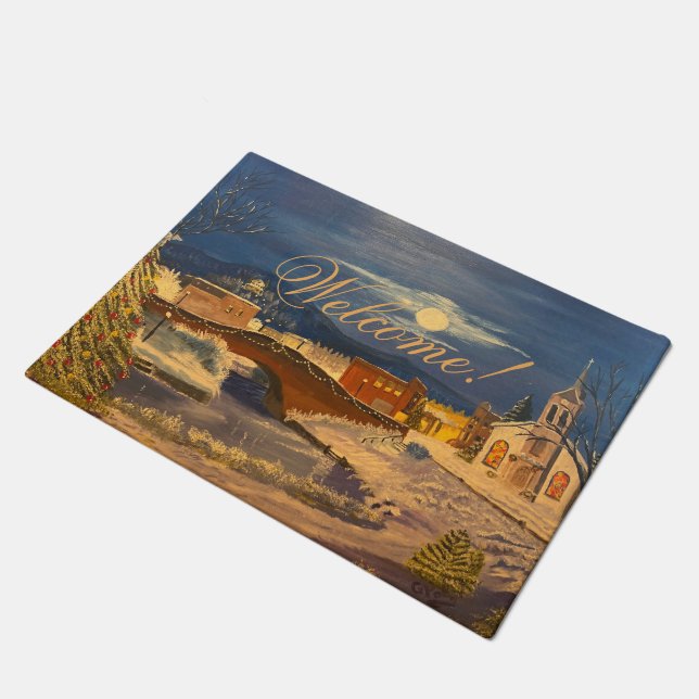 Paillasson Village d'hiver, par Gary Poling (Incliné)