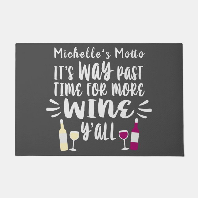 Paillasson Vin rouge blanc Jouer Conception de texte (Devant)