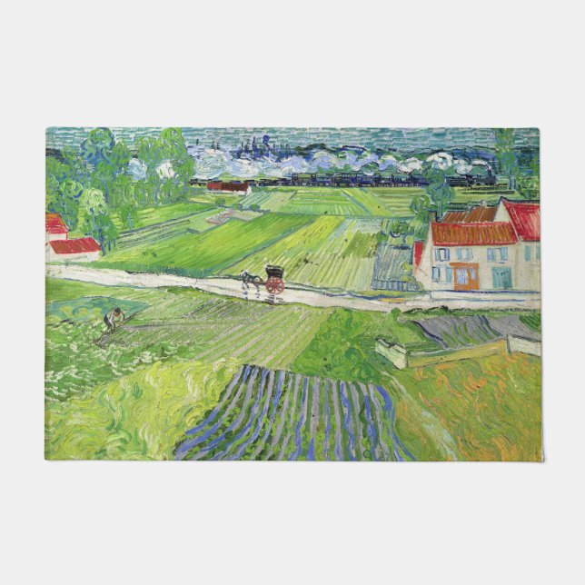 Paillasson Vincent van Gogh - Paysage avec transport et train (Devant)
