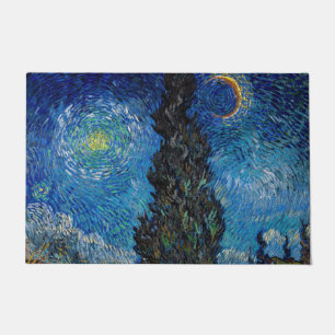 Paillasson Vincent van Gogh - Route avec Cypress et Star