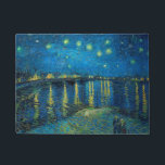 Paillasson Vincent Van Gogh Starry Night Over the Rhone<br><div class="desc">Le chef-d'oeuvre Van Gogh Starry Night - Un tableau de Vincent Van Gogh,  Starry Night Over the Rhone,  montre une nuit remplie d'étoiles,  et un pont. Peint à Arles France la nuit,  peint en 1888.</div>