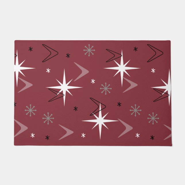 Paillasson Vintage 1950 Boomerangs Stars Bourgogne (Devant)