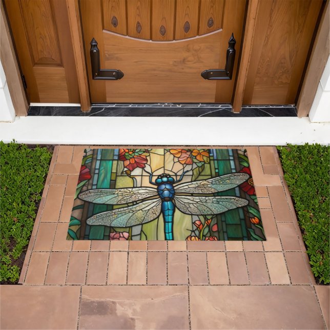 Paillasson Vintage art nouveau dragonfly boho chic (De plein air)