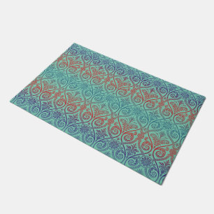 Paillasson Vintage Damask Wallpaper - bleu violet rouge