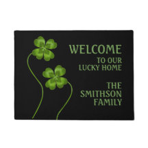 Vintage Four Leaf Shamrock Luck Customisé Bienvenu