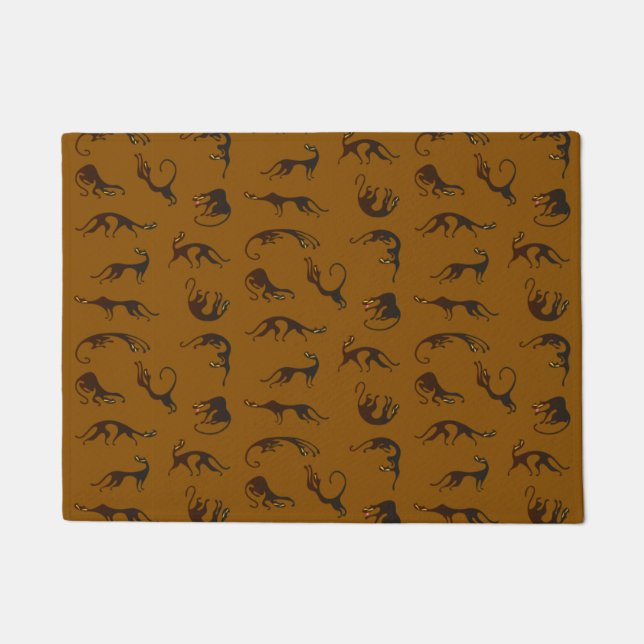 Paillasson Vintage Funny Chat Brown Kitten noir (Devant)