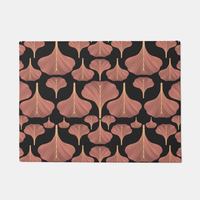 Paillasson Vintage Gingko Black Floral (Devant)