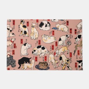 Paillasson Vintage japonais motif de chat Ukiyo-e : Kuniyoshi
