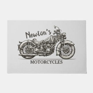 Paillasson Vintage Motocyclette NOM PERSONNALISÉ Garage pour