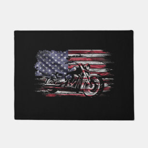 Paillasson Vintage Motorcycle USA Drapeau Retro Biker, Motorc
