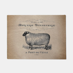 Paillasson Vintage Mouton vieilli Muslin Ferme Rustique