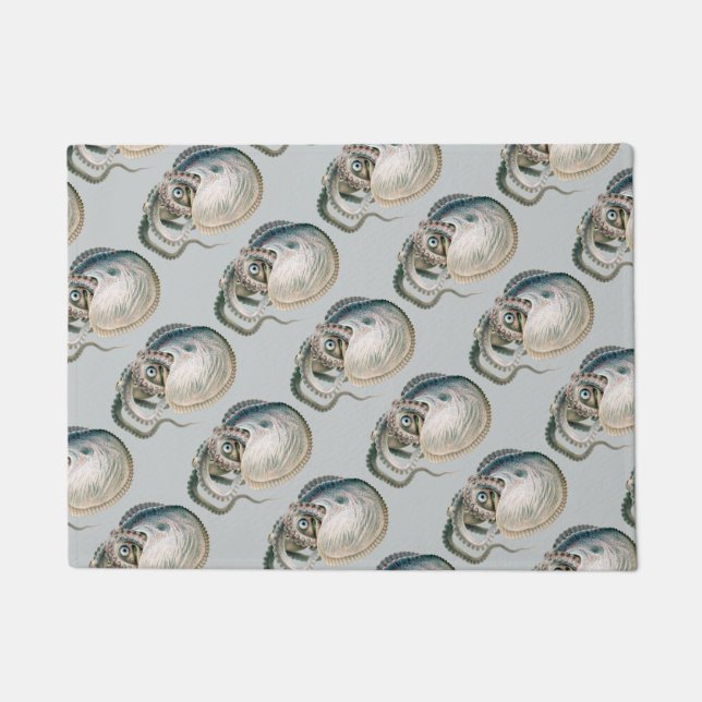 Paillasson Vintage Octopus Argonaut, Marine Life Animaux (Devant)