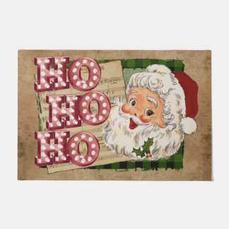 Paillasson Vintage Père Noël Lumières Marquee Ho Ho Ho