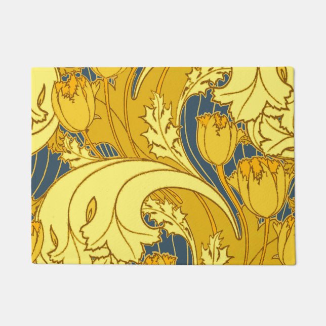 Paillasson Vintage Tulip Blue Gold Motif (Devant)