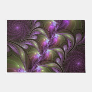 Paillasson Violet Abstrait violet violet kaki fractal