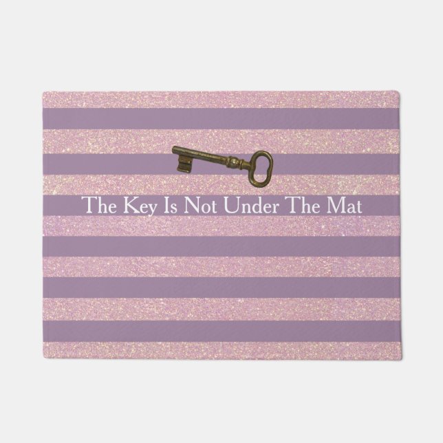 Paillasson Violet rose Faux Parties scintillant rayures drôle (Devant)