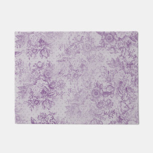 Paillasson violet rustique, chic shabby, fleurs de lavande p