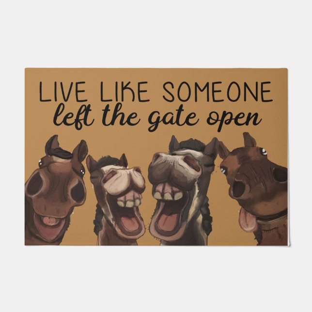 Paillasson Vis Comme Quelqu'Un A Quitté La Porte Open Horse (Devant)