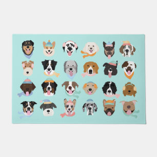 Paillasson Visages de chiens d'hiver