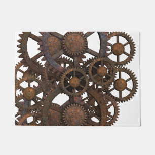 Paillasson Vitesses rouillées en métal de Steampunk