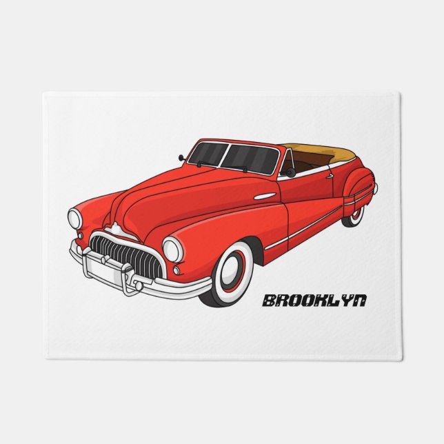 Paillasson Voiture classique rouge de 1948 (Devant)