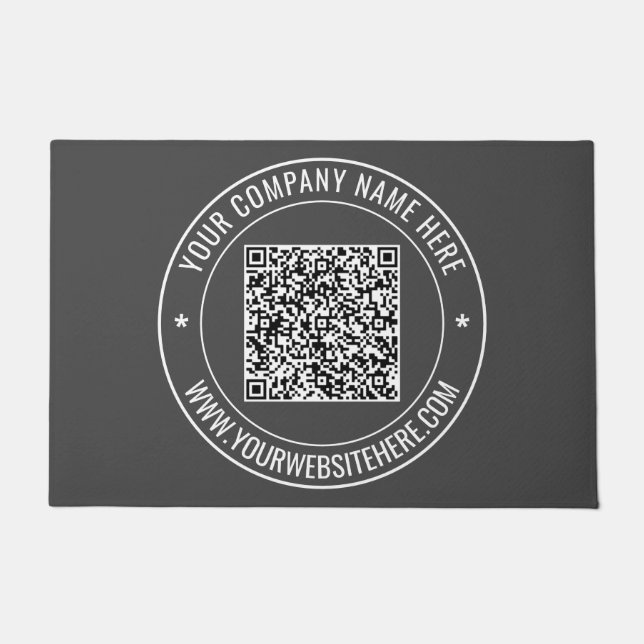 Paillasson Votre code QR Info Texte Portefeuille de promotion (Devant)