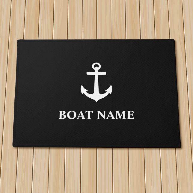 Paillasson Votre nom de bateau Ancre Noir (Several sizes to choose from.)