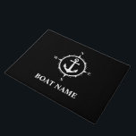 Paillasson Votre nom de bateau Compass Ancre Noir<br><div class="desc">Votre nom de bateau Compass Ancre Porte noire Mat</div>