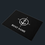 Paillasson Votre nom de bateau Compass Ancre Noir<br><div class="desc">Votre nom de bateau Compass Ancre Porte noire Mat</div>