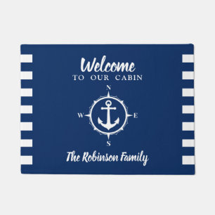 Paillasson Votre Nom De Famille Avec Compass Ancre Cabine