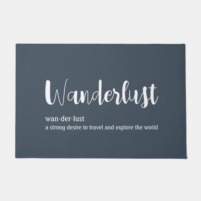Paillasson Wanderlust définition blanc gris bleu couleur (Devant)