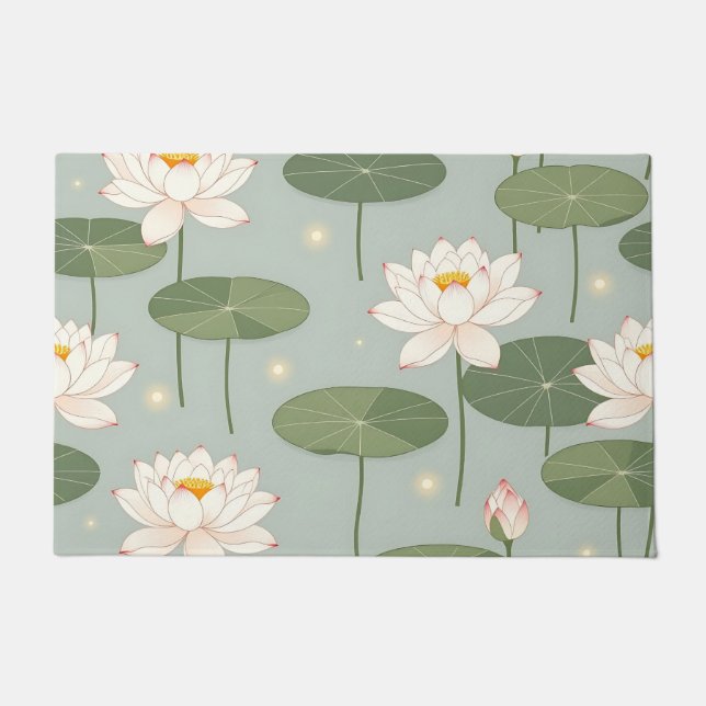 Paillasson Water Lily Lotus Pond Pattern (Devant)