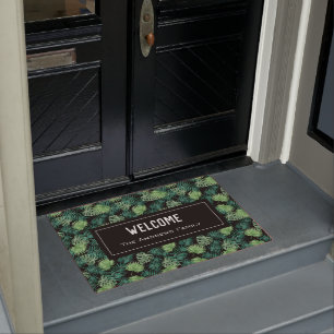 Paillasson Watercolor Beach House Tropical Palm Feuilles