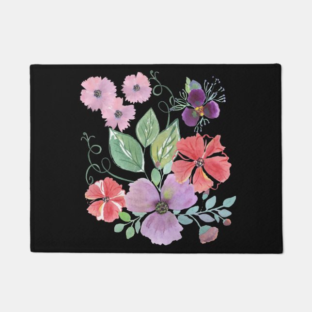 Paillasson Watercolor flowers (Devant)